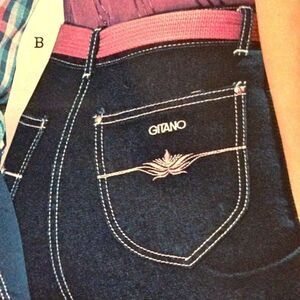 Vintage Gitano belted denim skirt